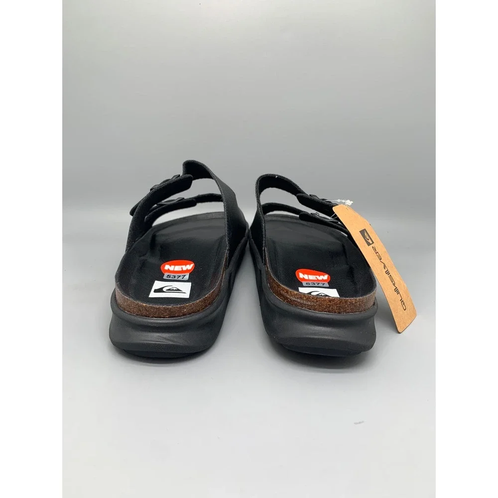 Quiksilver Deck Slide Sandals CQ10025M-B Black Men's Sz 12 NWT